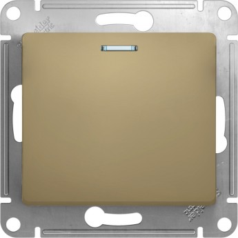 1-клавишный выключатель SCHNEIDER ELECTRIC GLOSSA с подсветкой, сх.1а, 10АХ, механизм, ТИТАН