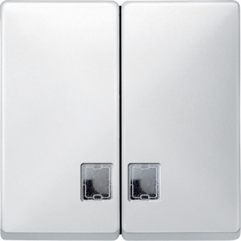 Клавиша двойная MERTEN с окном для световой индикации, ПОЛ.БЕЛЫЙ, SD