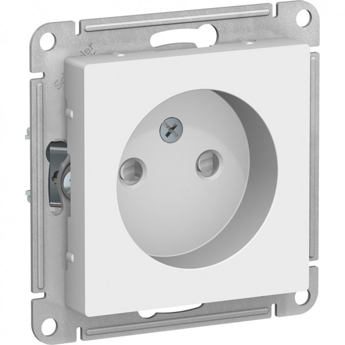 Розетка SCHNEIDER ELECTRIC ATLASDESIGN без заземления, со шторками, механизм, белый ATN000149