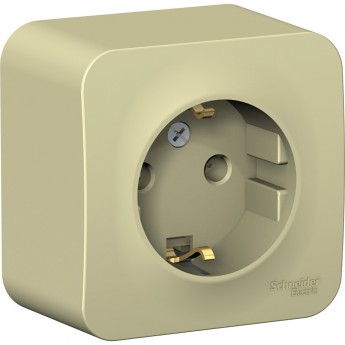 Розетка SCHNEIDER ELECTRIC BLANCA с заземлением, без шторок, с изолирующей пластиной, 16А, 250В, бежевый