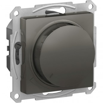 Светорегулятор (диммер) SCHNEIDER ELECTRIC ATLASDESIGN, поворотно-нажимной, LED, RC, 630Вт, механизм, сталь