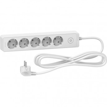 Удлинитель SCHNEIDER ELECTRIC UNICA EXTEND 5 розеток 2К+З, кабель 3м, белый
