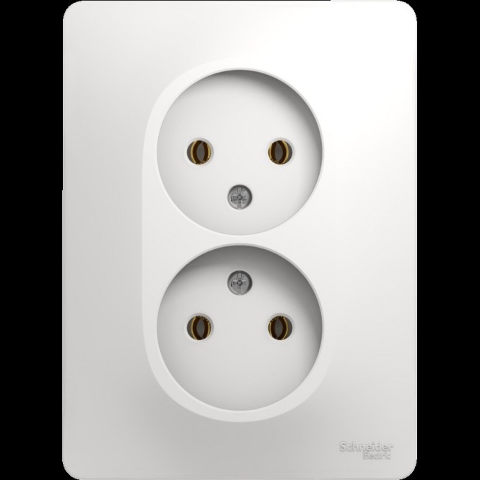 Розетка двойная SCHNEIDER ELECTRIC GLOSSA без заземления, в сборе, белый GSL000120 Розетка двойная SCHNEIDER ELECTRIC GLOSSA без заземления, в сборе, белый GSL000120